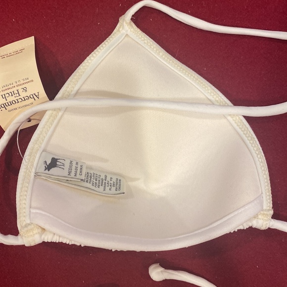 New with tags Abercrombie & Fitch white bikini M Top S bottom swimsuit - Picture 5 of 8